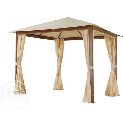 INTENT24.FR Rideaux (set De 4 Toiles) Pour Tonnelle De Jardin INTENT24 Forest Premium 3x3 M Couleur Champagne - Champagne 4 INTENT24.FR Rideaux (set De 4 Toiles) Pour Tonnelle De Jardin INTENT24 Forest Premium 3x3 M Couleur Champagne - Champagne – Image 2