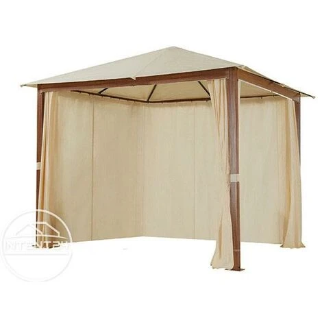 INTENT24.FR Rideaux (set De 4 Toiles) Pour Tonnelle De Jardin INTENT24 Forest Premium 3x3 M Couleur Champagne - Champagne 5 INTENT24.FR Rideaux (set De 4 Toiles) Pour Tonnelle De Jardin INTENT24 Forest Premium 3x3 M Couleur Champagne - Champagne – Image 3