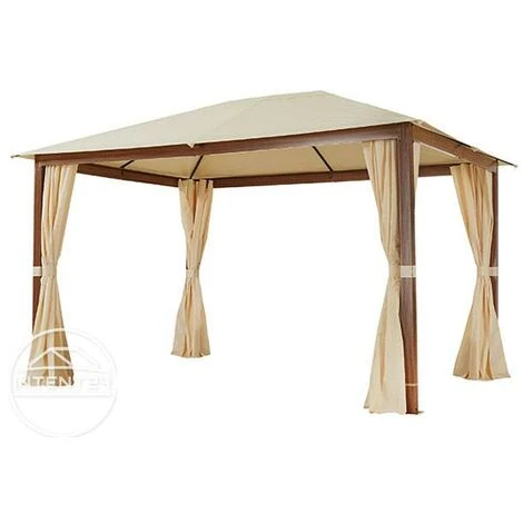 INTENT24.FR Rideaux (set De 4 Toiles) Pour Tonnelle De Jardin INTENT24 Forest Premium 3x4 M, Couleur Champagne - Champagne 4 INTENT24.FR Rideaux (set De 4 Toiles) Pour Tonnelle De Jardin INTENT24 Forest Premium 3x4 M, Couleur Champagne - Champagne – Image 2