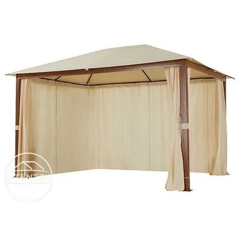 INTENT24.FR Rideaux (set De 4 Toiles) Pour Tonnelle De Jardin INTENT24 Forest Premium 3x4 M, Couleur Champagne - Champagne 5 INTENT24.FR Rideaux (set De 4 Toiles) Pour Tonnelle De Jardin INTENT24 Forest Premium 3x4 M, Couleur Champagne - Champagne – Image 3