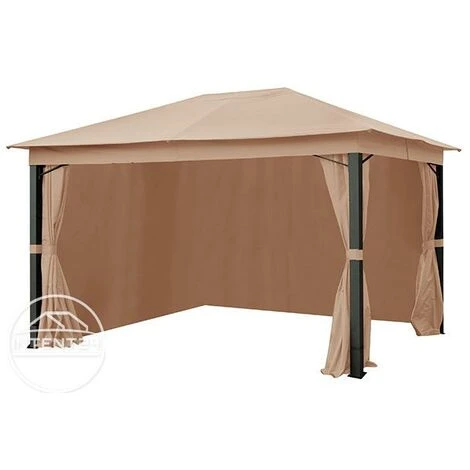 INTENT24.FR Rideaux (set De 4 Toiles) Pour Tonnelle De Jardin INTENT24 Sunset Premium, 3x4 M, Cappuccino - Taupe 5 INTENT24.FR Rideaux (set De 4 Toiles) Pour Tonnelle De Jardin INTENT24 Sunset Premium, 3x4 M, Cappuccino - Taupe – Image 3