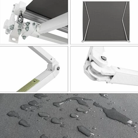 FIXKIT Auvent Manuel Rétractable2.5-2M Anthracite 5 FIXKIT Auvent Manuel Rétractable2.5-2M Anthracite – Image 3