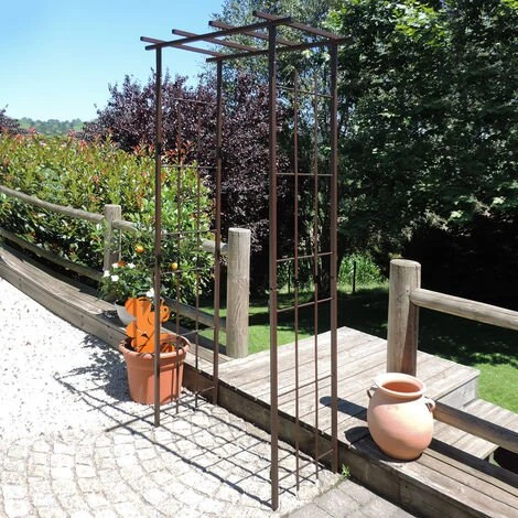 LMOULIN Arche De Jardin En Fer Vieilli Tubes Carrés Petit Modèle 3 LMOULIN Arche De Jardin En Fer Vieilli Tubes Carrés Petit Modèle
