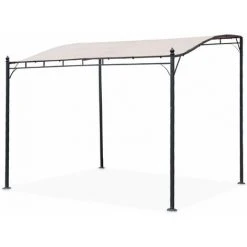 ALICE'S GARDEN Pergola 3 X 2.5m - Brestum - Toile Beige - Pergola Murale - Beige