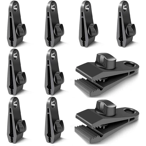 GUAZHUNIFR Lot De 10 Clips De Fermeture Pour Rideaux, Bâches, Clips Pour Fixation De Bâches, Pour Tentes, Camping, Soleil, Coupe-vent, Accessoires Guazhuni (noir) 3 GUAZHUNIFR Lot De 10 Clips De Fermeture Pour Rideaux, Bâches, Clips Pour Fixation De Bâches, Pour Tentes, Camping, Soleil, Coupe-vent, Accessoires Guazhuni (noir)