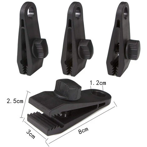 GUAZHUNIFR Lot De 10 Clips De Fermeture Pour Rideaux, Bâches, Clips Pour Fixation De Bâches, Pour Tentes, Camping, Soleil, Coupe-vent, Accessoires Guazhuni (noir) 4 GUAZHUNIFR Lot De 10 Clips De Fermeture Pour Rideaux, Bâches, Clips Pour Fixation De Bâches, Pour Tentes, Camping, Soleil, Coupe-vent, Accessoires Guazhuni (noir) – Image 2