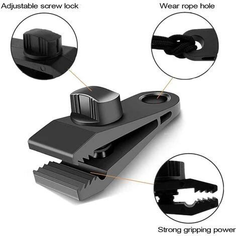 GUAZHUNIFR Lot De 10 Clips De Fermeture Pour Rideaux, Bâches, Clips Pour Fixation De Bâches, Pour Tentes, Camping, Soleil, Coupe-vent, Accessoires Guazhuni (noir) 5 GUAZHUNIFR Lot De 10 Clips De Fermeture Pour Rideaux, Bâches, Clips Pour Fixation De Bâches, Pour Tentes, Camping, Soleil, Coupe-vent, Accessoires Guazhuni (noir) – Image 3