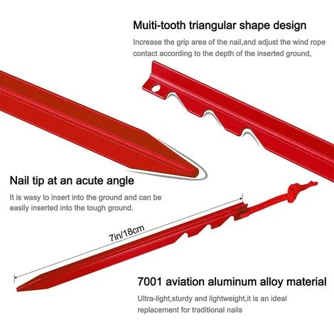 DKSFJKL 12 Pcs Clous De Tente Légers Et Lourds De Clous De Tente Clou Triangulaire Réglable Multi-Dents Pour Le Camping De Plein Air, Les Voyages à Pied, Les Plages Et Les Plages 18CM 4 DKSFJKL 12 Pcs Clous De Tente Légers Et Lourds De Clous De Tente Clou Triangulaire Réglable Multi-Dents Pour Le Camping De Plein Air, Les Voyages à Pied, Les Plages Et Les Plages 18CM – Image 2