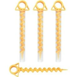 DKSFJKL 4 Pièces Clous De Tente, Clou De Tente En Plastique Jaune Pour La Fixation Du Tapis De Protection Contre Les Mauvaises Herbes De Jardin De Bâches De Pluie De Tente De Camping, Jaune