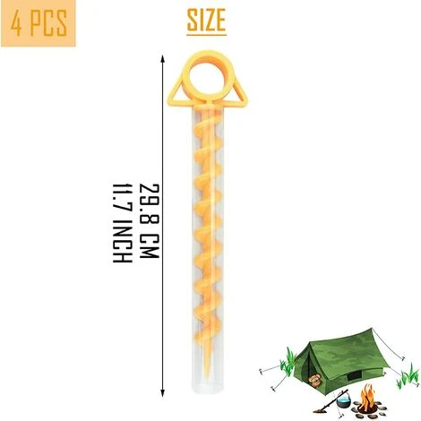 DKSFJKL 4 Pièces Clous De Tente, Clou De Tente En Plastique Jaune Pour La Fixation Du Tapis De Protection Contre Les Mauvaises Herbes De Jardin De Bâches De Pluie De Tente De Camping, Jaune 4 DKSFJKL 4 Pièces Clous De Tente, Clou De Tente En Plastique Jaune Pour La Fixation Du Tapis De Protection Contre Les Mauvaises Herbes De Jardin De Bâches De Pluie De Tente De Camping, Jaune – Image 2