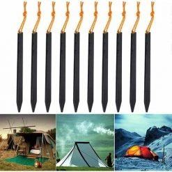 DKSFJKL 12 Pièces Piquets De Tente Aluminium Piquets De Tente à Ongles Extérieur Piquets Sardines Camping Extérieur Réfléchissante Piquets Pour Tente Bâche Camping Plage De Randonnée Tente De Plage Parasols -Pergola Soldes 50995353 3
