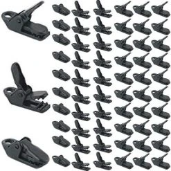 SUPERMARKET 50Pcs/ Sac Noir Tente Clips, Coupe-vent Pour Auvent Colliers De Serrage Plastique Vent Corde Auvents Clip Tente De Camping SE Fixe Pour Extérieur，Superma