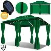 KESSER® - Pavillon 3 X 4 m LED Parois Latérales Avec Fermetures à Glissière Incluses, Avec éclairage LED + Panneau Solaire, Chapiteau Carré Tente De Réception Tonnelle Tente De Jardin De Luxe Pavillon De Jardin Protection UV 50+, Vert -Pergola Soldes 51038908 1