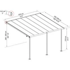 Palram - Canopia | Pergola Capri 3X4.3 Grise, Toiture Bronze -Pergola Soldes 51198521 5