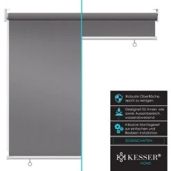 KESSER® Store Vertical Store Vertical Marquise De Balcon Protection Visuelle Protection Solaire Store Latéral Ombrage, Store De Balcon Stable Et Résistant Aux Intempéries, Pour Balcon, Terrasse, Jardin, Anthracite, Gris, 160x140cm (de) -Pergola Soldes 51246719 2