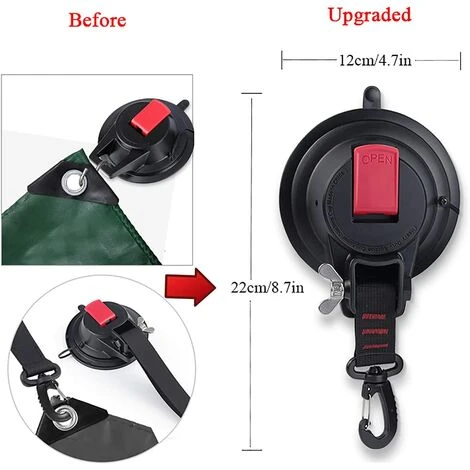 VERSAILLESFR Lot De 2 Ventouses D'ancrage Solides Pour Voiture Avec Crochet De Fixation Pour Auvent Latéral De Voiture, Bateau, Camping, Bâche, Tentes, Bagages, Bâches -Versailles 4 VERSAILLESFR Lot De 2 Ventouses D'ancrage Solides Pour Voiture Avec Crochet De Fixation Pour Auvent Latéral De Voiture, Bateau, Camping, Bâche, Tentes, Bagages, Bâches -Versailles – Image 2