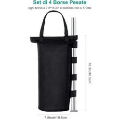 BARES Jeu De 4 Poids Pour Gazebo, Poids 1680D De Qualité Industrielle Pour Jambes De Gazebo, Sacs De Sable Pour Tout Gazebo Pop-up, Tente, Auvent Ou Parasol (Cylindrical) -Pergola Soldes 51394829 2