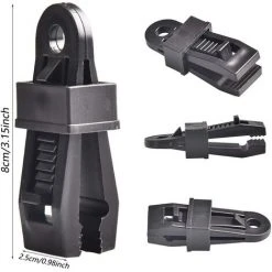 LITZEE Plastique Auvent Pince Clip Pour Auvent De Tente De Camping Clips De Bâche Polyvalents Fixer La Tente Clip Pour Les Activités De Plein Air Camping Agriculture Jardin 10 Pièces (Noir) -Pergola Soldes 51553278 2