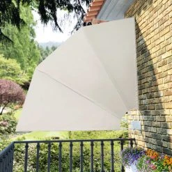YOUTHUP Auvent Latéral Pliable De Balcon Crème 210 X 210 Cm
