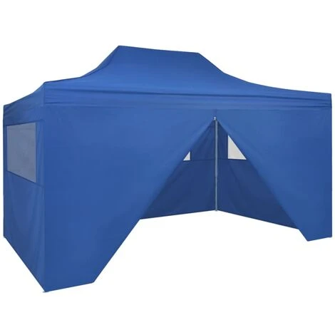 YOUTHUP Tente Pliable Avec 4 Parois Latéraux 3 X 4,5 M Bleu 3 YOUTHUP Tente Pliable Avec 4 Parois Latéraux 3 X 4,5 M Bleu