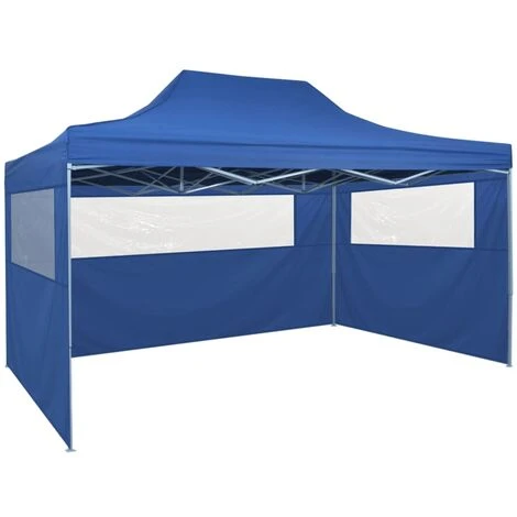 YOUTHUP Tente Pliable Avec 4 Parois Latéraux 3 X 4,5 M Bleu 4 YOUTHUP Tente Pliable Avec 4 Parois Latéraux 3 X 4,5 M Bleu – Image 2