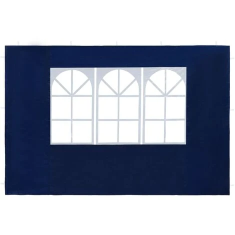 YOUTHUP Paroi De Tente De Réception 2 Pcs Avec Fenêtre PE Bleu 4 YOUTHUP Paroi De Tente De Réception 2 Pcs Avec Fenêtre PE Bleu – Image 2