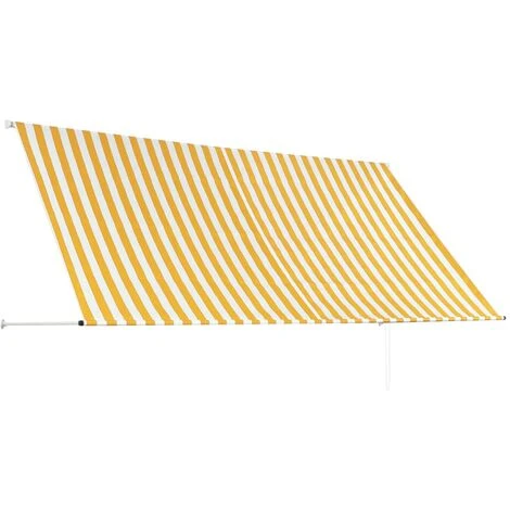 YOUTHUP Auvent Rétractable 300x150 Cm Jaune Et Blanc - Multicolore 6 YOUTHUP Auvent Rétractable 300x150 Cm Jaune Et Blanc - Multicolore – Image 4