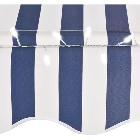 YOUTHUP Auvent Manuel Rétractable Avec LED 200 Cm Bleu Et Blanc - Multicolore 7 YOUTHUP Auvent Manuel Rétractable Avec LED 200 Cm Bleu Et Blanc - Multicolore – Image 5