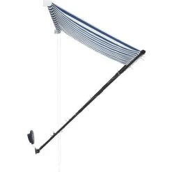 YOUTHUP Auvent Rétractable Avec LED 150x150 Cm Bleu Et Blanc - Bleu -Pergola Soldes 51858629 5