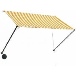 YOUTHUP Auvent Rétractable Avec LED 250x150 Cm Jaune Et Blanc - Jaune 9 YOUTHUP Auvent Rétractable Avec LED 250x150 Cm Jaune Et Blanc - Jaune -Pergola Soldes 51858645 3