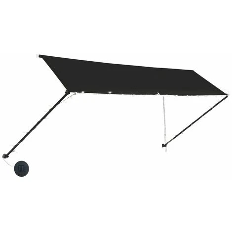 YOUTHUP Auvent Rétractable Avec LED 400x150 Cm Anthracite - Gris 5 YOUTHUP Auvent Rétractable Avec LED 400x150 Cm Anthracite - Gris – Image 3