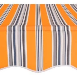 YOUTHUP Auvent Rétractable Manuel 200 Cm Rayures Jaunes Et Bleues - Jaune -Pergola Soldes 51867062 4