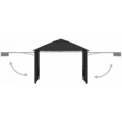 YOUTHUP Belvédère Et Double Toits étentus 3x3x2,75 M Anthracite 180g/m2 - Gris 9 YOUTHUP Belvédère Et Double Toits étentus 3x3x2,75 M Anthracite 180g/m2 - Gris -Pergola Soldes 51868483 3