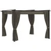 YOUTHUP Tonnelle Avec Rideaux 3x3 M Taupe Acier - Taupe -Pergola Soldes 51879536 1