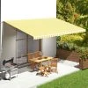 YOUTHUP Tissu De Remplacement Pour Auvent Jaune Et Blanc 6x3,5 M -Pergola Soldes 51889316 1