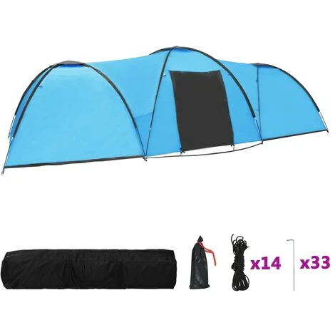 YOUTHUP Tente Igloo De Camping 650x240x190 Cm 8 Personnes Bleu 4 YOUTHUP Tente Igloo De Camping 650x240x190 Cm 8 Personnes Bleu – Image 2