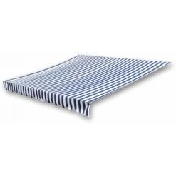 Topdeal Toit D'auvent Toile Bleu Et Blanc 4x3 M (Cadre Non Inclus) -Pergola Soldes 52081482 2