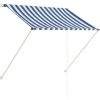 Topdeal Auvent Rétractable 150x150 Cm Bleu Et Blanc 2 Topdeal Auvent Rétractable 150x150 Cm Bleu Et Blanc -Pergola Soldes 52082328 1