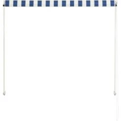 Topdeal Auvent Rétractable 150x150 Cm Bleu Et Blanc -Pergola Soldes 52082328 5