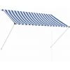 Topdeal Auvent Rétractable 200x150 Cm Bleu Et Blanc 2 Topdeal Auvent Rétractable 200x150 Cm Bleu Et Blanc -Pergola Soldes 52082335 1