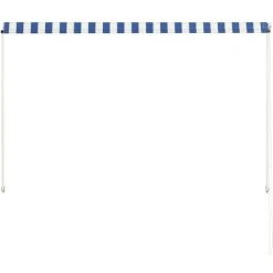 Topdeal Auvent Rétractable 200x150 Cm Bleu Et Blanc 11 Topdeal Auvent Rétractable 200x150 Cm Bleu Et Blanc -Pergola Soldes 52082335 5