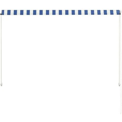 Topdeal Auvent Rétractable 200x150 Cm Bleu Et Blanc 7 Topdeal Auvent Rétractable 200x150 Cm Bleu Et Blanc – Image 5