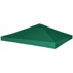 Topdeal Recouvrement De Remplacement D'auvent 310 G/m² 3 X 3 M Vert