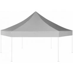 Topdeal Chapiteau Hexagonal Pliable Gris 3,6x3,1 M -Pergola Soldes 52090571 4