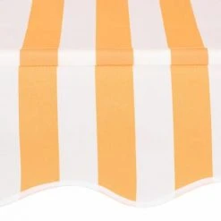 Topdeal Auvent Rétractable Manuel 400 Cm Rayures Oranges Et Blanches 10 Topdeal Auvent Rétractable Manuel 400 Cm Rayures Oranges Et Blanches -Pergola Soldes 52090862 4