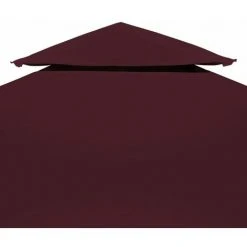 Topdeal Toile Supérieure Double De Belvédère 310 G/m² 3x3 M Bordeaux -Pergola Soldes 52091228 4