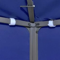 Topdeal Toile Supérieure De Belvédère 2 Niveaux 310 G/m² 4x3 M Bleu -Pergola Soldes 52091230 3