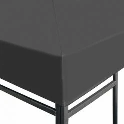 Topdeal Toile Supérieure De Belvédère 310 G / M² 4 X 3 M Gris -Pergola Soldes 52091238 4