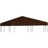 Topdeal Toile Supérieure De Gazebo 310 G/m² 3x3 M Marron -Pergola Soldes 52091645 1