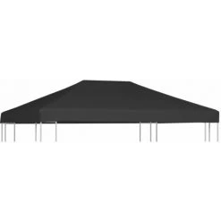 Topdeal Toile De Toit De Belvédère 270 G/m² 4x3 M Noir FF312081_FR -Pergola Soldes 52099988 4